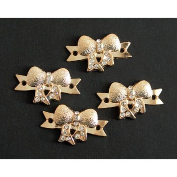 A27 Metal Gold Tone DIY Accessories Making Embellishements with Diamante Gems - pack of 4