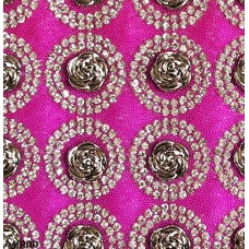 Luxurious Iron-On Hot FIX Embellishments Rhinestones on Sheet - Assorted Designs and Colours (IRONE05 - Silver/Pink Roses)
