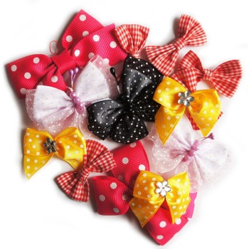 BO21 Decorative DIY Craft Assorted Colours and Designs Bow Trims, appx 90 a Pack, appx 47g
