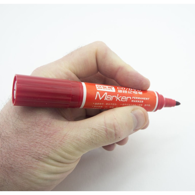 Permanent Marker, Double Side, Thick- Thin, Pack of 2, Red Permanent Marker, Double Side, Thick- Thin, Pack of 2, Red