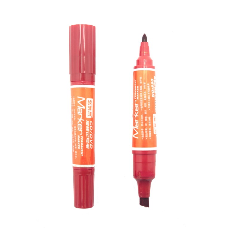 Permanent Marker, Double Side, Thick- Thin, Pack of 2, Red Permanent Marker, Double Side, Thick- Thin, Pack of 2, Red