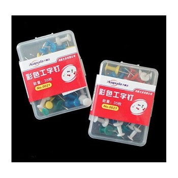 0021 Colourful Drawing Board Pins - appx 35 Pins a Pack - Pack of 2