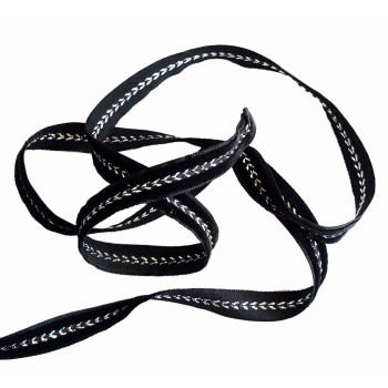 Elegant Black and Silver Craft DIY Party Ribbon Trim - Assorted Width and Styles (NO.FBS01 Velvet 10mmx20m)