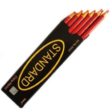 12 Non-Sharpening Wax China Marker Pencil, Red Colour 17cm