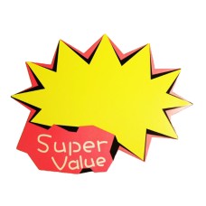 Super Value Display Sales Prices, Was/Now Prices, Sales Message- Sales Cards, A Pack of 10, Large 180x135mm