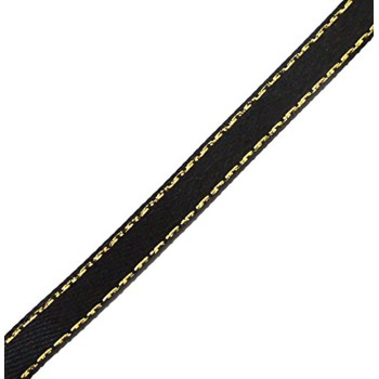 7mm Black & Gold Ribbon Trim - 20m