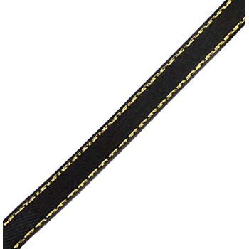 HAND ® Elegant Black and Gold Craft DIY Party Ribbon Trim - Assorted Width and Styles (NO.FBG03 Satin 7mmx20m)