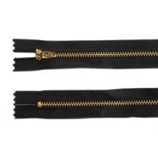 5 pcs Jean Zips/Metal Closed Ended Zip-Black/Gold, Great for Denim Project (3 inches)