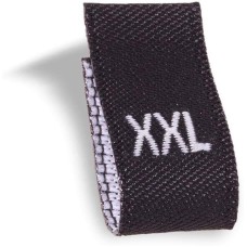 HAND A Roll of Fold Woven Size Label Tabs – Black, 500pcs (XXL)