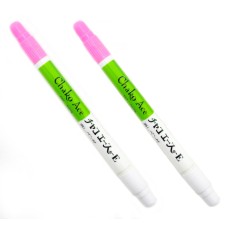 Water Soluble Bright Pink Fabric Marker Pen with Eraser Pen In One- 2 Pcs