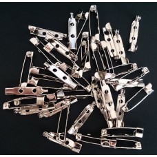 50 Pcs 25mm Silver Brooch Back Bar Pins/ Name Badge Pins