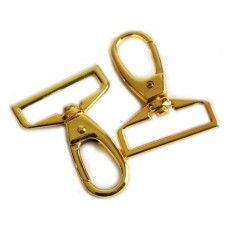 B03 Rotary Swivel Hook Polished Gold Tone End Handbag Backpack Strap Buckles 60x40mm, pack of 2