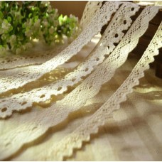 HAND ® NO.5 Cotton Lace Trim- White, 15mmW/ 10 meters