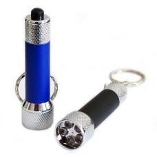 LT002 Bright Lightweight LED Flashlight Metal Torch with Key Ring - Assorted Colours - Pack of 2