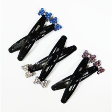 CHC Beautiful Shiny Diamante Crystal Assorted Designs and Colors Hair Clips for All Ages - Pack of 3 Pairs (CHC08)