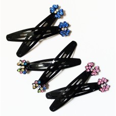 CHC Beautiful Shiny Diamante Crystal Assorted Designs and Colors Hair Clips for All Ages - Pack of 3 Pairs (CHC09)