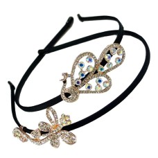 HB03 Light Weight Creative Shape Rhinestones Embellishment Headband Hairwear Assorted Designs - Pack of 2