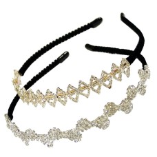 HB05 Luxurious Party Diamonte Embellishment Headband Hairwear Assorted Designs - Pack of 2