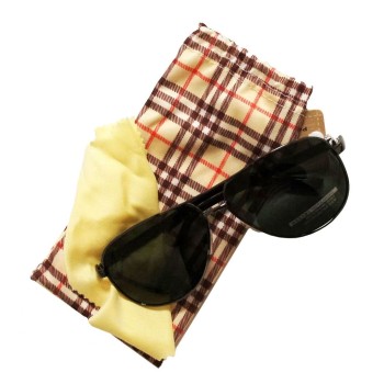 1343-G15 Unisex Polarised Driving Sunglasses Lightweight Metal Frame with Tinted Lenses - with Pouch and Polishing Cloth