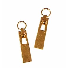 F007 GOLD Zip Pulls, Tags, Fasteners with Eyelet - Pack of 10