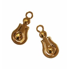 GOLD Zip Pulls, Tags, Fasteners with Eyelet - Pack of 10