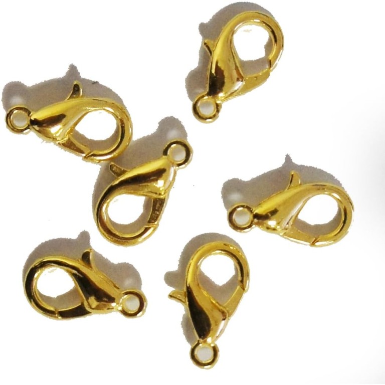 HAND (506-2 Gold 12mm) Jewellery Parts DIY Necklace Bracelet Keyring Lobster Claw Clasps - pack of 40 HAND (506-2 Gold 12mm) Jewellery Parts DIY Necklace Bracelet Keyring Lobster Claw Clasps - pack of 40