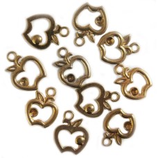 HAND Zip Pulls Tags Fasteners Apple Shape - 207 GOLD - Pack of 10