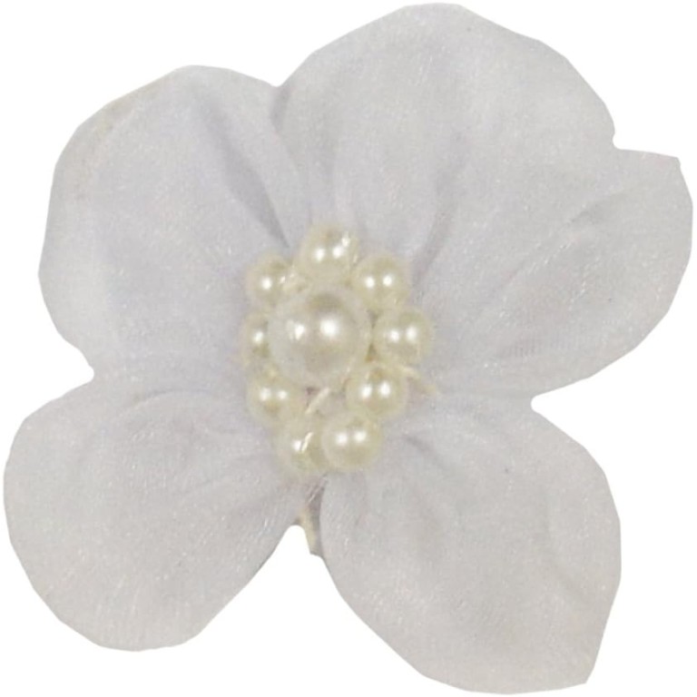 HAND Flower Trim White Decorative DIY Wedding Craft with Pearls LWF7 - Pack of 10 HAND Flower Trim White Decorative DIY Wedding Craft with Pearls LWF7 - Pack of 10
