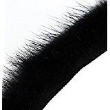 Real Mink Trim Black Decorative Edge Sew In Pipe Trim appx 1 Meter