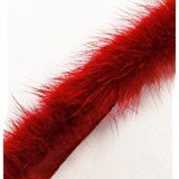 Real Mink Trim Red Decorative Edge Sew In Pipe Trim appx 1 Meter