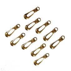 HAND Zip Pulls F003 GOLD Small Tags Fasteners with Eyelet - Pack of 10