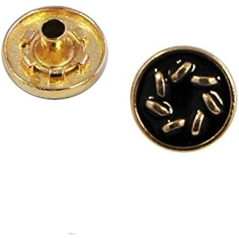 HAND Press Studs 4-part PSGC10 Decorative Gold Black Top Snap Button 12 mm - Pack of 10 Sets HAND Press Studs 4-part PSGC10 Decorative Gold Black Top Snap Button 12 mm - Pack of 10 Sets