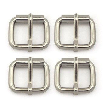 HAND Belt Buckle SSB12 2.5cm Silver Metal Single Lock - Pack of 4