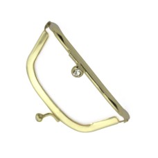 HAND Purse Frame PF21 Small Gold Colour with Diamante Kiss Clasp Lock Handle