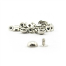 HAND Press Studs Rivets 2-part PSRS08 Silver Colour Dome Shape (Studs 45g, Backs 22g) - Pack of 100