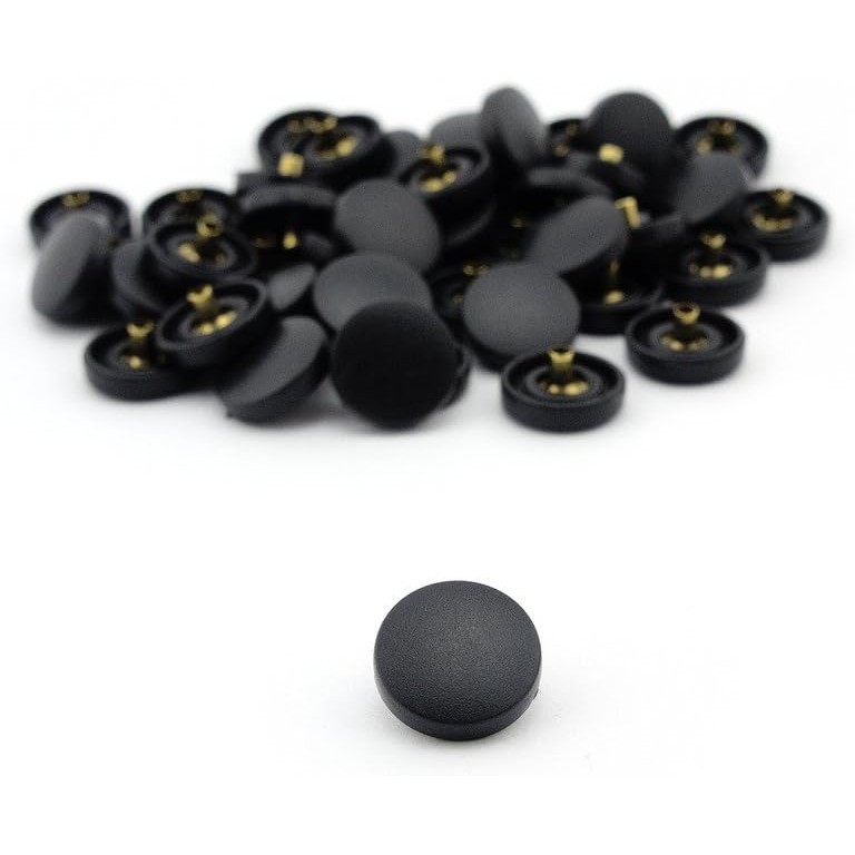 HAND Press Studs PSPB03 4-part Black Plastic Top 12.5mm Dark Copper Snap Buttons - Pack of 20 HAND Press Studs PSPB03 4-part Black Plastic Top 12.5mm Dark Copper Snap Buttons - Pack of 20