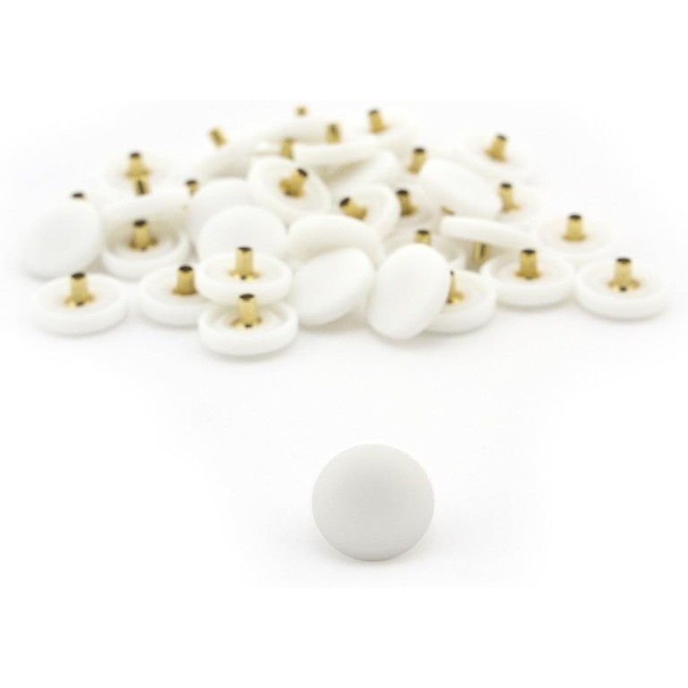 HAND Press Studs PSPW04 4-part White Plastic Top 12.5mm Silver Snap Buttons - Pack of 20 HAND Press Studs PSPW04 4-part White Plastic Top 12.5mm Silver Snap Buttons - Pack of 20