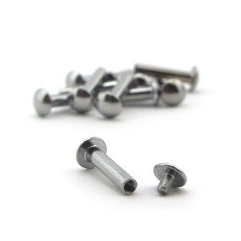HAND Binding Screws SSLD06 Stylish Silver Screw In Studs 4x18 mm - Pack of 25 Sets