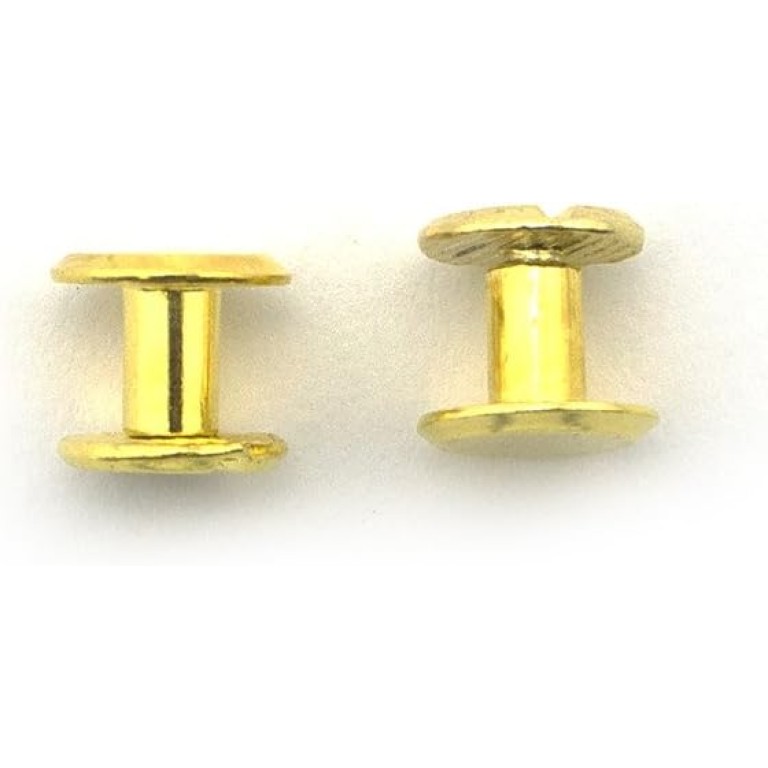 HAND Binding Screws GSSF12 Stylish Gold Screw In Studs 4x6 mm - Pack of 25 Sets HAND Binding Screws GSSF12 Stylish Gold Screw In Studs 4x6 mm - Pack of 25 Sets