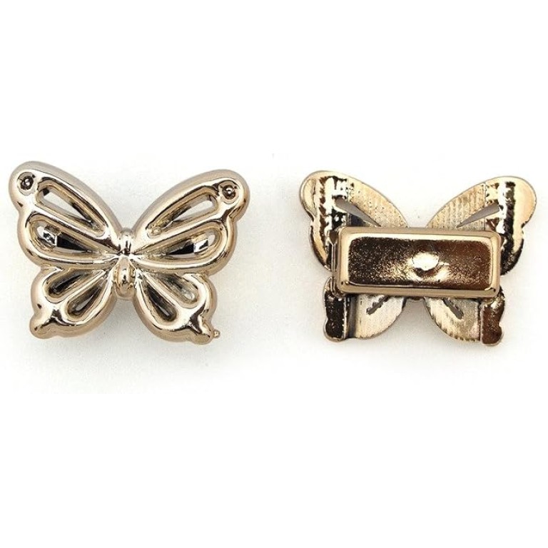 HAND No.8 1709 Gold Colour Butterfly Trims Loop back Bracelet Charms - Embellishments for Clothing, Jewellery, Pendants - Pack of 20 HAND No.8 1709 Gold Colour Butterfly Trims Loop back Bracelet Charms - Embellishments for Clothing, Jewellery, Pendants - Pack of 20