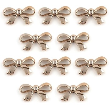 HAND No.3 863 Gold Colour Bow Shaped Trims - Embellishments for Clothing, Jewellery, Pendants - Pack of 20 HAND No.3 863 Gold Colour Bow Shaped Trims - Embellishments for Clothing, Jewellery, Pendants - Pack of 20