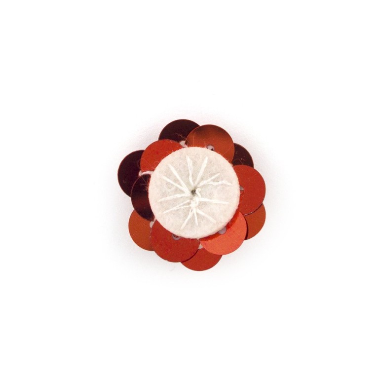 HAND No.12 Red and Silver Sequins Little Beads Diamonte Sew-On Flower Trims - Embellishments for Clothing, Accessories - Pack of 10 HAND No.12 Red and Silver Sequins Little Beads Diamonte Sew-On Flower Trims - Embellishments for Clothing, Accessories - Pack of 10