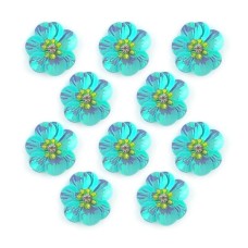 HAND No.3 White and Yellow Sew-On Flower Trims - Embellishments for Clothing, Accessories - Pack of 10