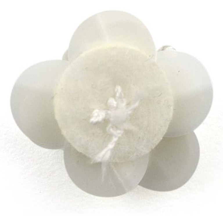HAND No.4 White Flower Sew-On Trims with Crystal Beads - Embellishments for Clothing, Accessories - Pack of 10 HAND No.4 White Flower Sew-On Trims with Crystal Beads - Embellishments for Clothing, Accessories - Pack of 10