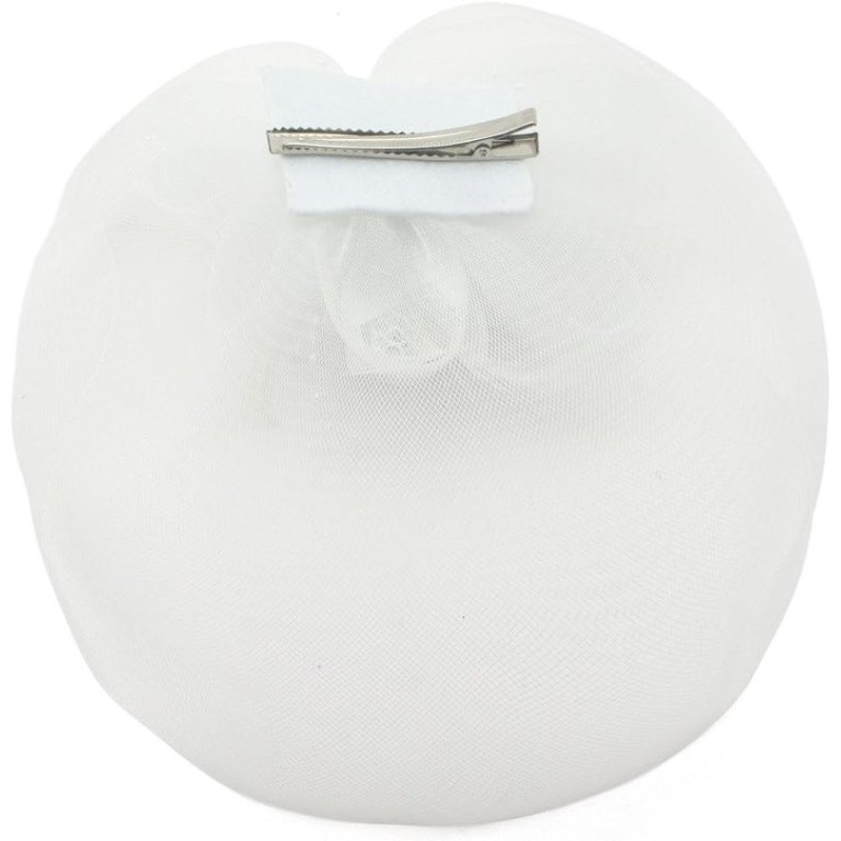 Ladies' Fashionable Feather Flower Bead Detailed and Mesh Ascot/Derby Day Fascinator Hat Headdress - White Ladies' Fashionable Feather Flower Bead Detailed and Mesh Ascot/Derby Day Fascinator Hat Headdress - White