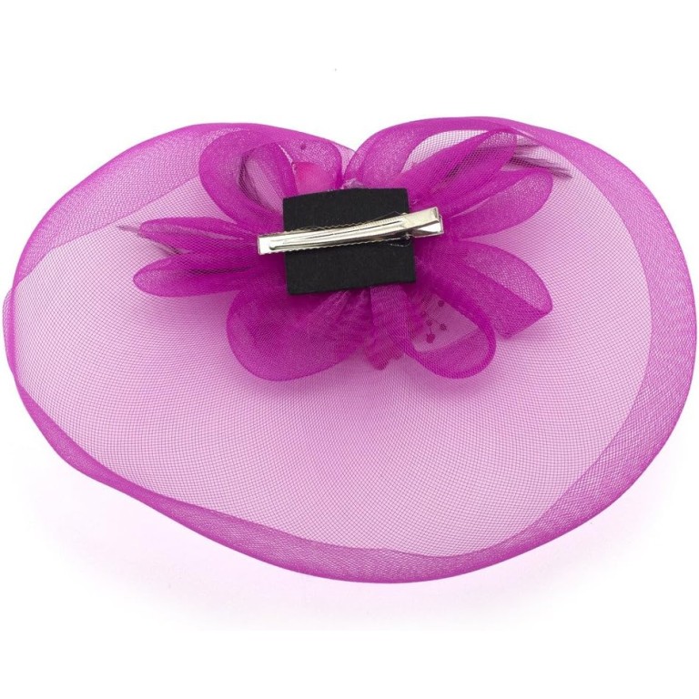 Ladies' Fashionable Feather Flower Bead Detailed and Mesh Ascot/Derby Day Fascinator Hat Headdress - Deep Pink Ladies' Fashionable Feather Flower Bead Detailed and Mesh Ascot/Derby Day Fascinator Hat Headdress - Deep Pink