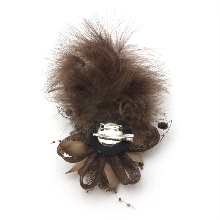Ladies' Fashionable Soft Feather Net Ascot/Derby Day Fascinator Headdress - Brown Ladies' Fashionable Soft Feather Net Ascot/Derby Day Fascinator Headdress - Brown