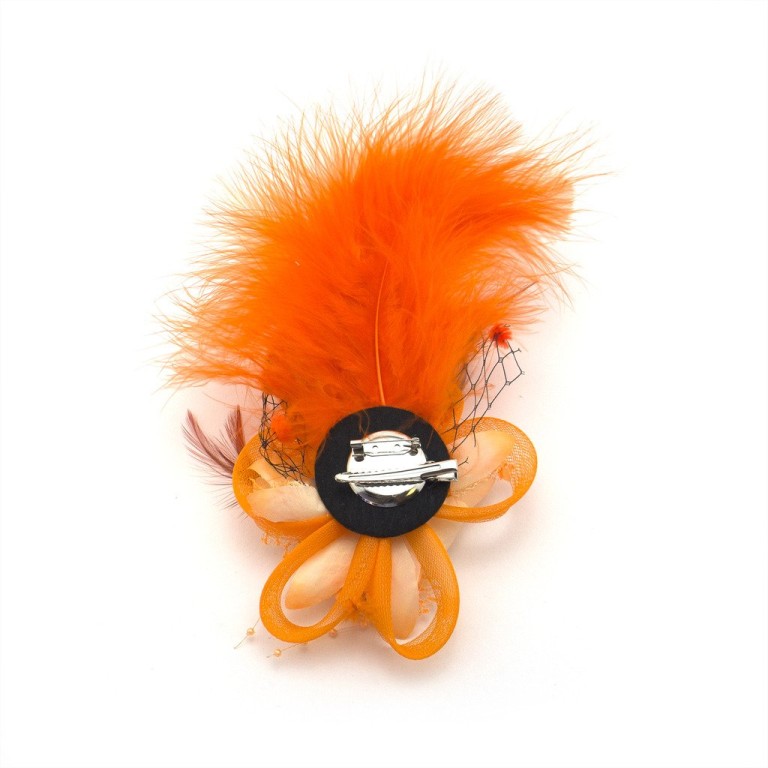 Ladies' Fashionable Soft Feather Net Ascot/Derby Day Fascinator Headdress - Orange Ladies' Fashionable Soft Feather Net Ascot/Derby Day Fascinator Headdress - Orange