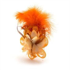 Ladies' Fashionable Soft Feather Net Ascot/Derby Day Fascinator Headdress - Orange
