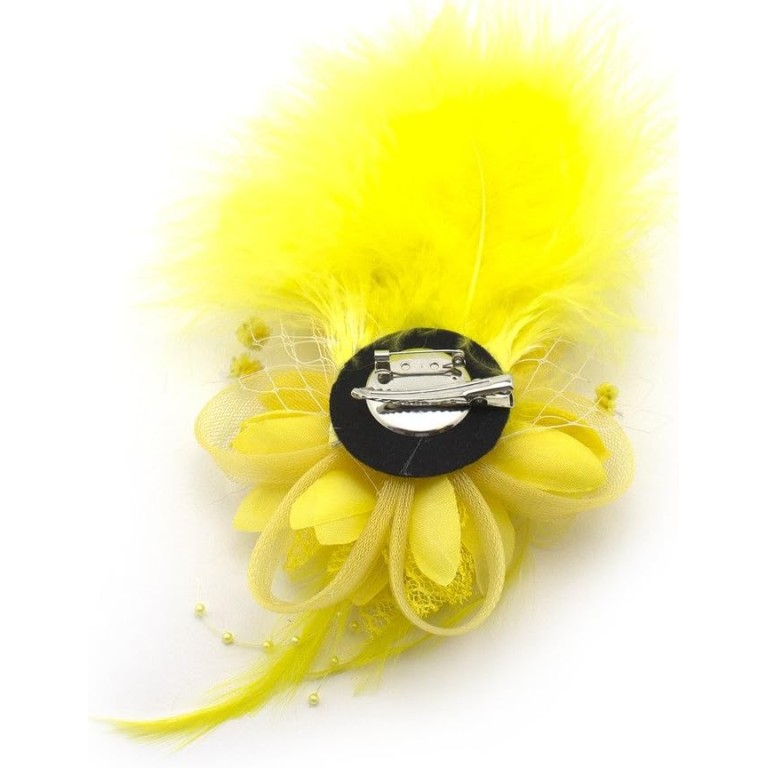Ladies' Fashionable Soft Feather Net Ascot/Derby Day Fascinator Headdress - Yellow Ladies' Fashionable Soft Feather Net Ascot/Derby Day Fascinator Headdress - Yellow
